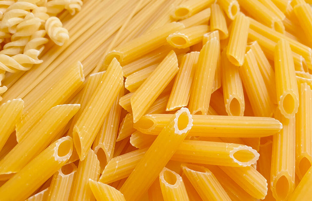 Variety of types of dry Italian pasta - Foto, afbeelding