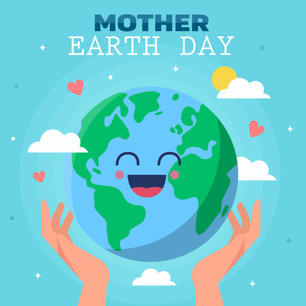 Earth Day. Eco-friendly concept. Vector illustration. Earth day concept. World environment day greeting. Save the earth. Happy Mother Earth Day post greeting. Save our planet. - Vector, Image