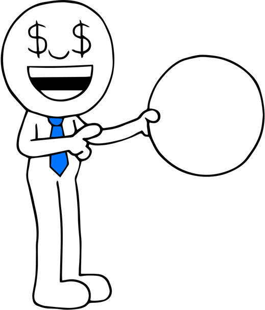 Businessman With Circle - Vector, Image