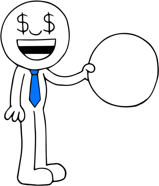 Businessman With Circle - Vector, Image