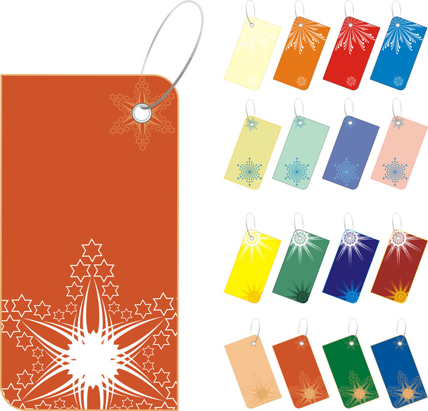 Color Etiqueta de la venta de invierno, copos de nieve, Año Nuevo, Navidad
 - Vector, imagen