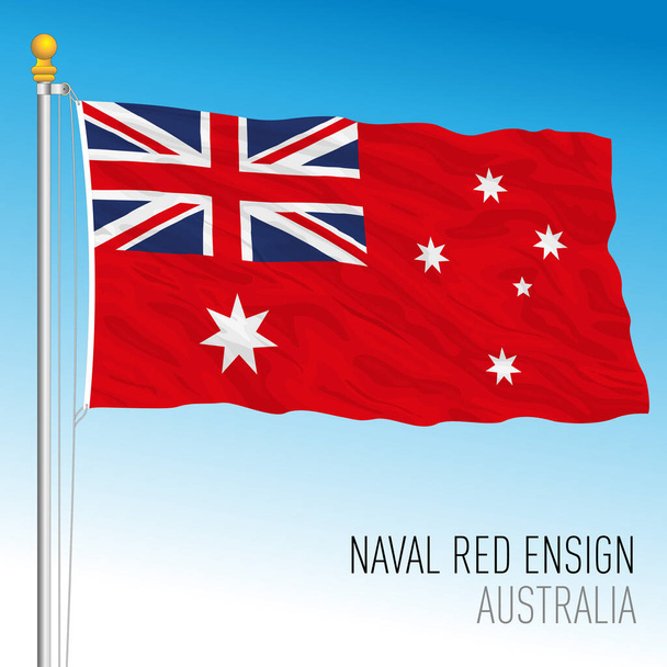 Флаг Военно-морского Красного Знамени, Австралия, океаническая страна, векторная иллюстрация - Вектор,изображение