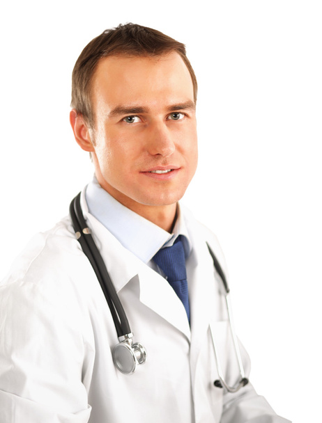 Portrait of young doctor with stethoscope - Foto, Imagen