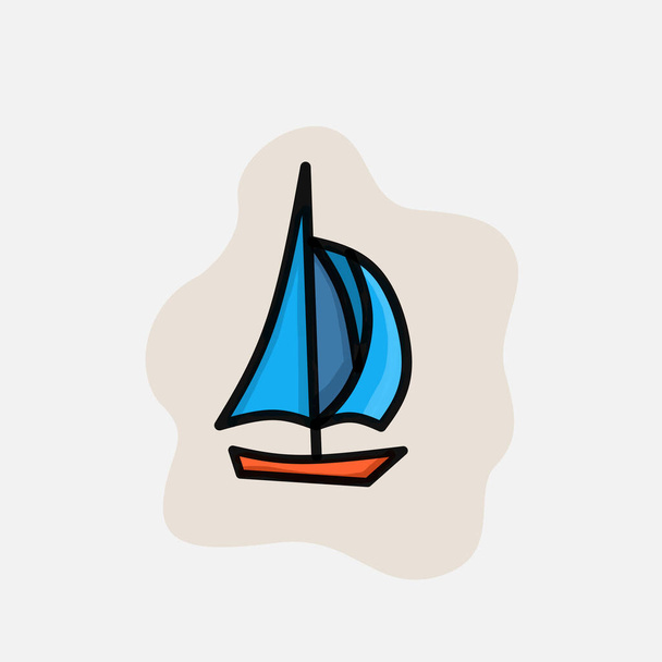 sailboat illustration design template in the ocean - Vector, Image