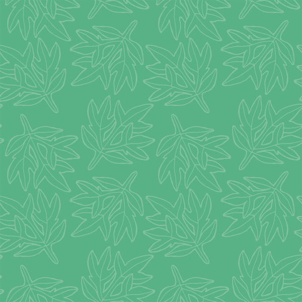 El patrón con hojas de higo contorneadas en verde es perfecto - Vector, Imagen