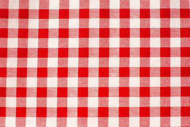 Piros klasszikus kockás asztalterítő textúra, másolás hely - Fotó, kép
