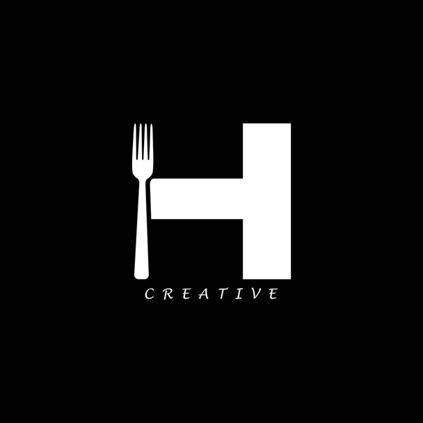 Çatal konsepti H harfi logo tasarımı - Vektör, Görsel