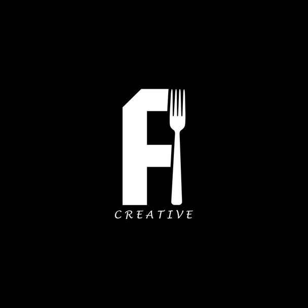 Fork concept Σχεδιασμός λογότυπου γραμμάτων - Διάνυσμα, εικόνα