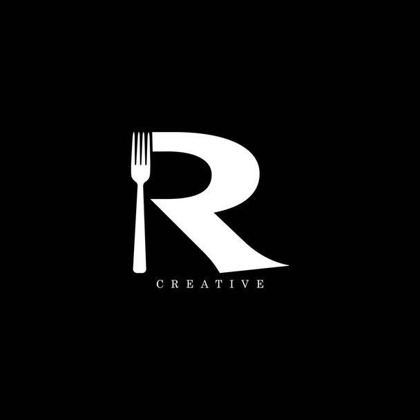 Diseño del logotipo de la letra R del concepto de horquilla.  - Vector, Imagen