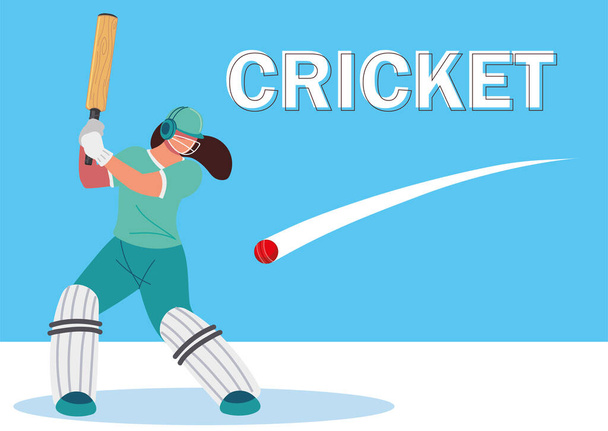 hráč kriketové sporty - Vektor, obrázek