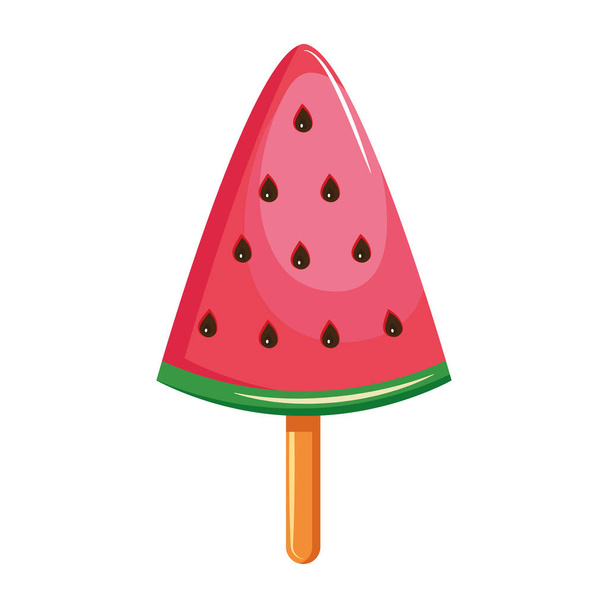 watermelon ice cream in stick - Вектор, зображення