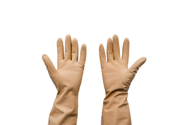 Rękawice gumowe izolowane na białym tle - Zdjęcie, obraz