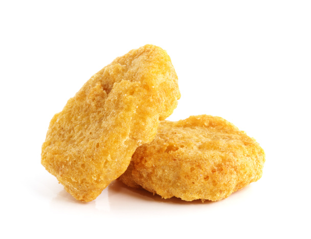Nuggets de pollo frito aislados en blanco - Foto, Imagen