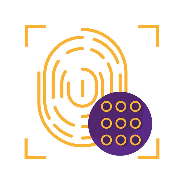 verificación biométrica de huellas dactilares - Vector, Imagen
