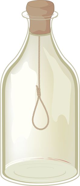 Old bottle and noose - Вектор, зображення