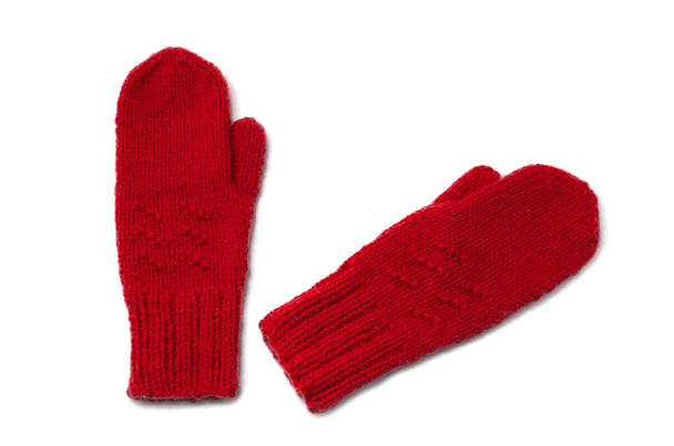 червоні рукавички ізольовані на білому тлі
 - Фото, зображення