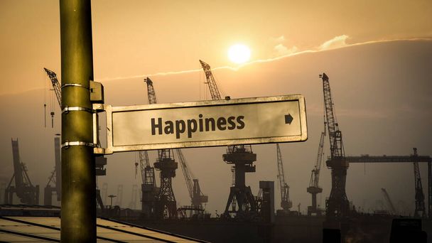 街路は幸福への道を示す - 写真・画像