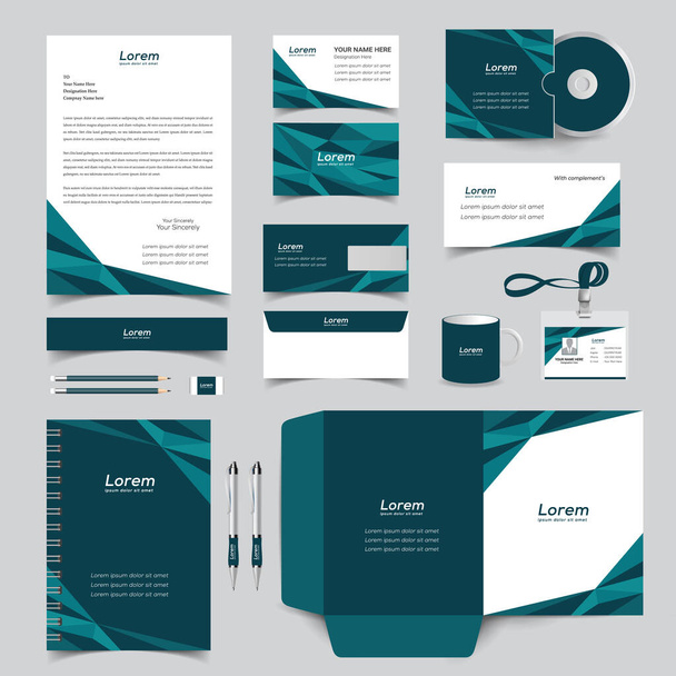 corporate identity template with digital elements. Vector company style for brand book and guideline. - Vector, Image