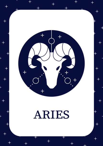 icono de la tarjeta Aries - Vector, imagen