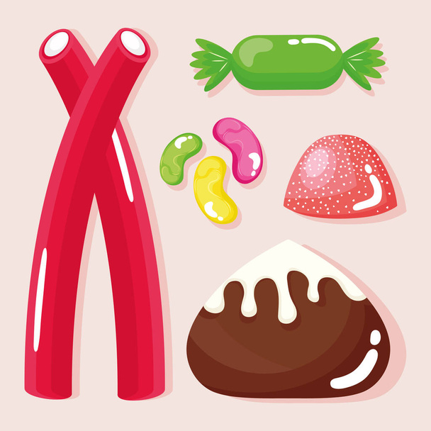eight sweet candies - Vector, Image