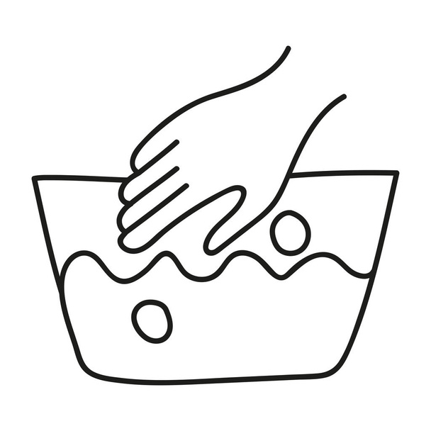 signo de lavado a mano en estilo doodle - Vector, imagen