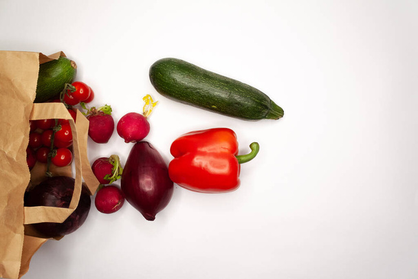 Vegetables and Fruits on white background - Fotografie, Obrázek