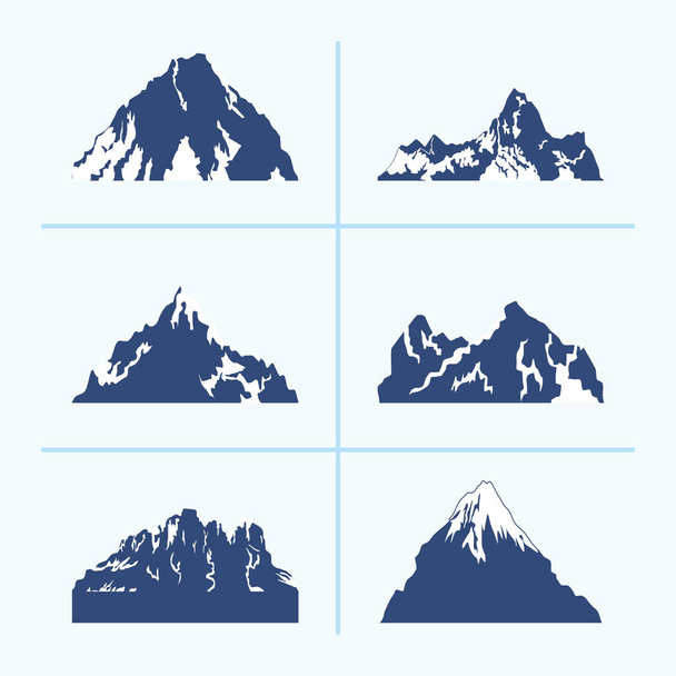 bergen en toppen - Vector, afbeelding