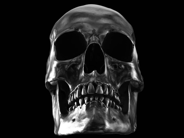 ラフメタル頭蓋骨-クローズアップショット - 写真・画像