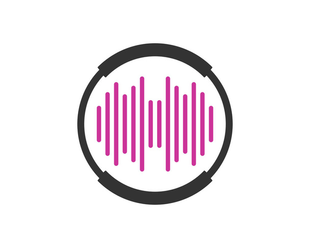 Musica onda sonora all'interno del logo cerchio - Vettoriali, immagini