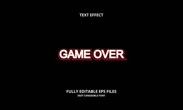Editable text effect game over title style - Vector, Image