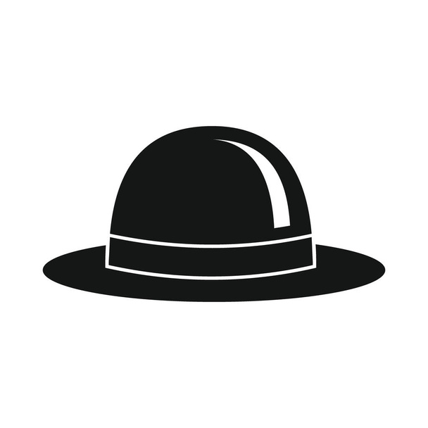 régi kalap fekete egyszerű ikon. Vector régi kalap fekete egyszerű ikon elszigetelt fehér háttér web és reklám - Vektor, kép
