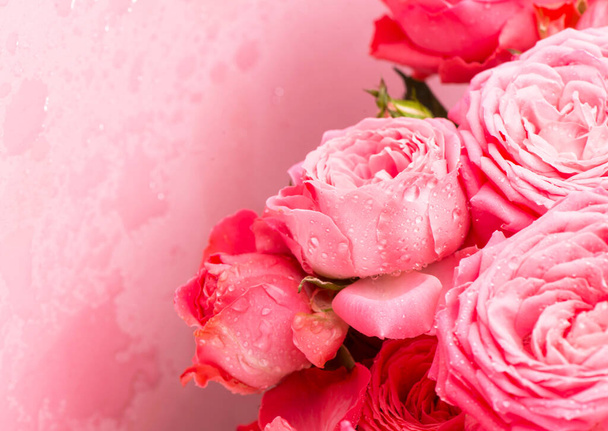 the light pink rose flower bouquet background. - Photo, Image