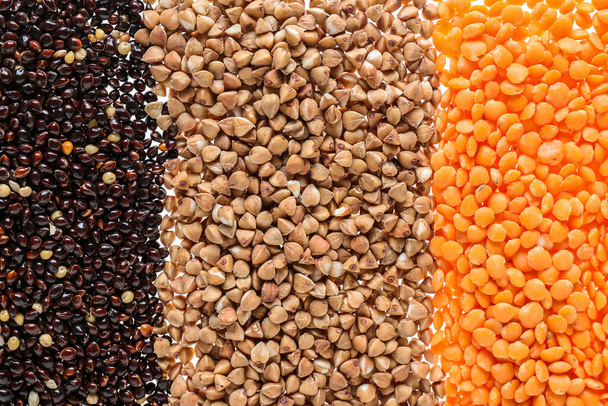 Altura de diferentes cereais e leguminosas como fundo - Foto, Imagem