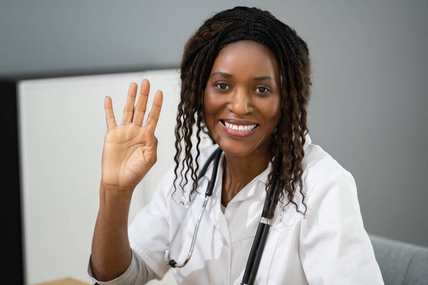 African American Doctor With Stethoscope At Healthcare Lab - Photo, Image