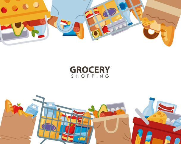 食料品スーパーマーケットの枠 - ベクター画像