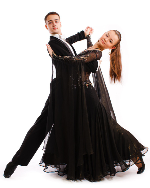 A charming pair dances in good-looking suits - Fotografie, Obrázek