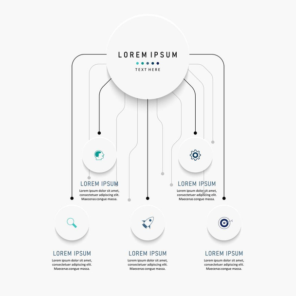Vector Infographic label design template with icons and 5 options or steps. Can be used for process diagram, presentations, workflow layout, banner, flow chart, info graph. - Vector, Image