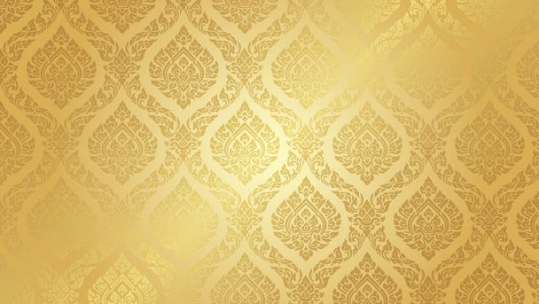 Thai Pattern supreme gold background - Vector, Image