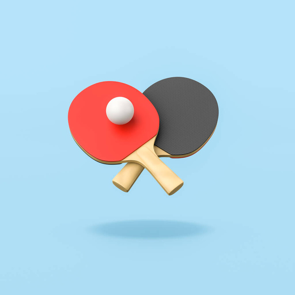 Ping-Pong παιχνίδι σε μπλε φόντο - Φωτογραφία, εικόνα