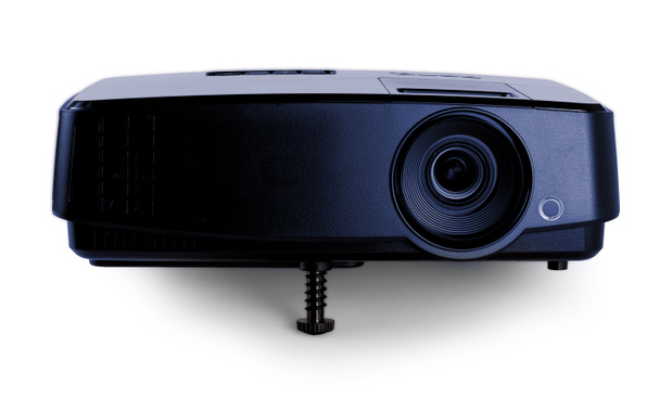 Il proiettore multimediale blu nero su sfondo bianco - Foto, immagini