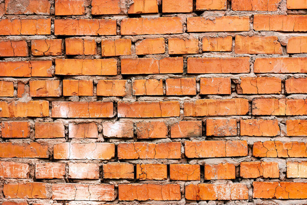 Brick wall. Red brick. Texture of an old brick wall. Grunge background. Brickwork. - Fotoğraf, Görsel