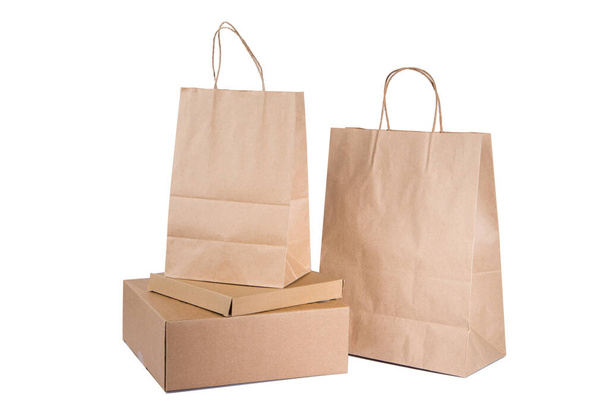 paper bag isolated on white - Foto, immagini