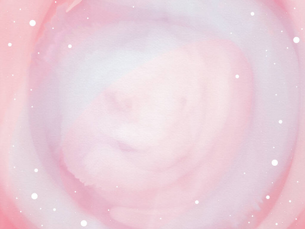 Pink pastel round abstract watercolor painting background illustration - Photo, Image
