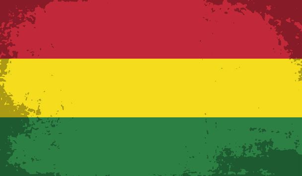Bandera nacional de Bolivia creada en estilo grunge - Vector, imagen