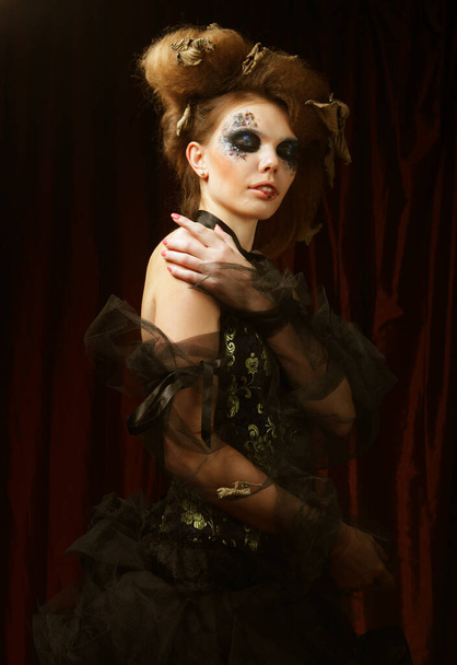 Halloween and party concept. Beautiful Gothic Princess. - Valokuva, kuva