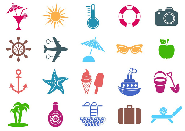 Summer icons - Vector, Image