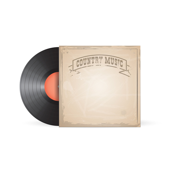 Country zene vinyl - Vektor, kép
