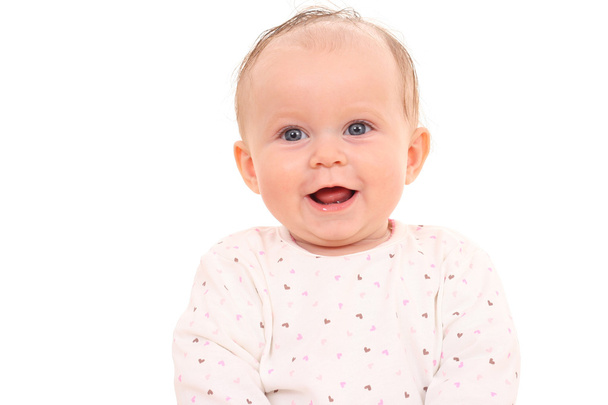 little 6 months baby girl isolated on white - Fotografie, Obrázek