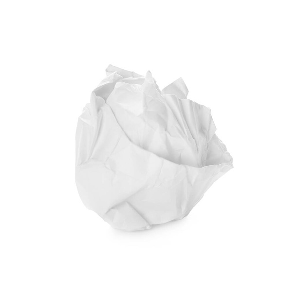 Crumpled sheet of paper isolated on white - Zdjęcie, obraz