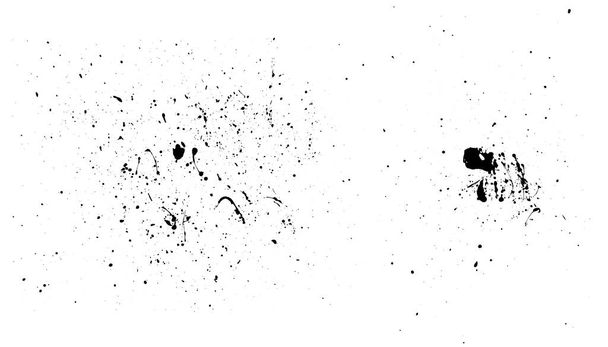 abstract ink black of stain or splash black watercolor paint and liquid Ink splash splatter is calligraphy of scatter watermark line brush for concept design isolated on white background,clipping path - Photo, Image